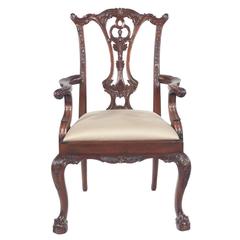 Chippendale Mahogany Dining Chairs, S/10