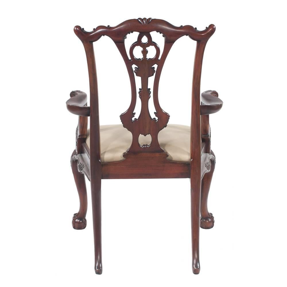 Chippendale Mahogany Dining Chairs, S/10 For Sale 4
