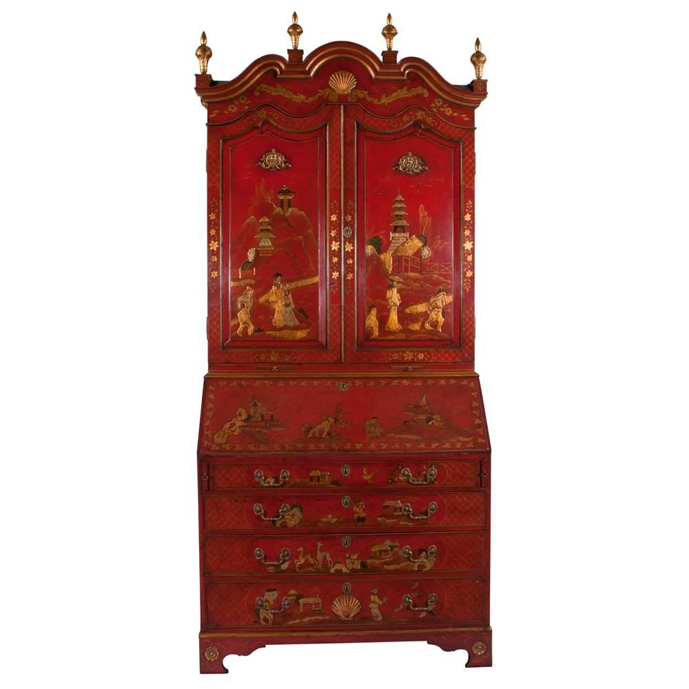 Queen Anne Chinoiserie Secretary In Good Condition For Sale In Lawrenceburg, TN