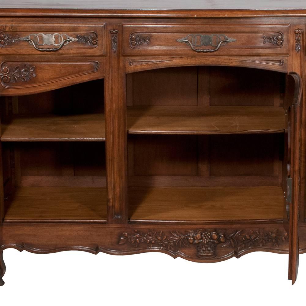 Country French Walnut Buffet For Sale 1