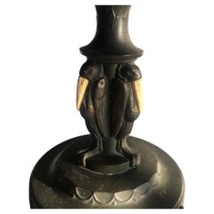 Art Nouveau Marabou Library Lamp, Metal & Bronzed, Austria, 1890s