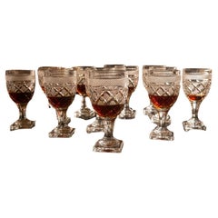 Antique Baccarat Set of 12 Port Wine Glasses by St. Anne Factory, Voneche, 1810. Antique Baccarat Set of 12 Port Wine Glasses by St. Anne Factory, Voneche, 1810.