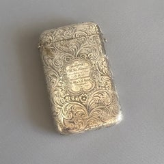 Edles anglo-indisches Etui aus massivem Silber für Karten oder Zigarren, Allan & Hayes, Ambala 1860