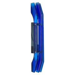 Large Elegant Cobalt Blue Glass Wall Light by Cristal Art, Italy, 1970s