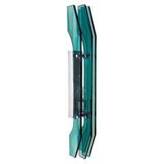 Aplique de cristal verde esmeralda, elegante y de gran tamaño, de Cristal Arte, Italia, década de los 70