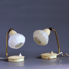 Pair of Mid-Century Modern Cocoon Table - Night Stand Small Lamps, Hungary 1960s