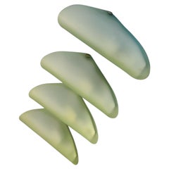 Triangle Shaped Vintage Wall Sconces in Light Green Glass Murano Due, Italy 1995