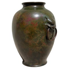 Grand vase japonais en bronze de la période Edo, d'une qualité exceptionnelle et extrêmement rare
