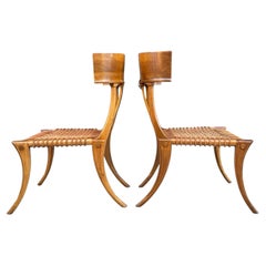 T.H. Robsjohn-Gibbings klismos chairs by Kreiss, circa 1980