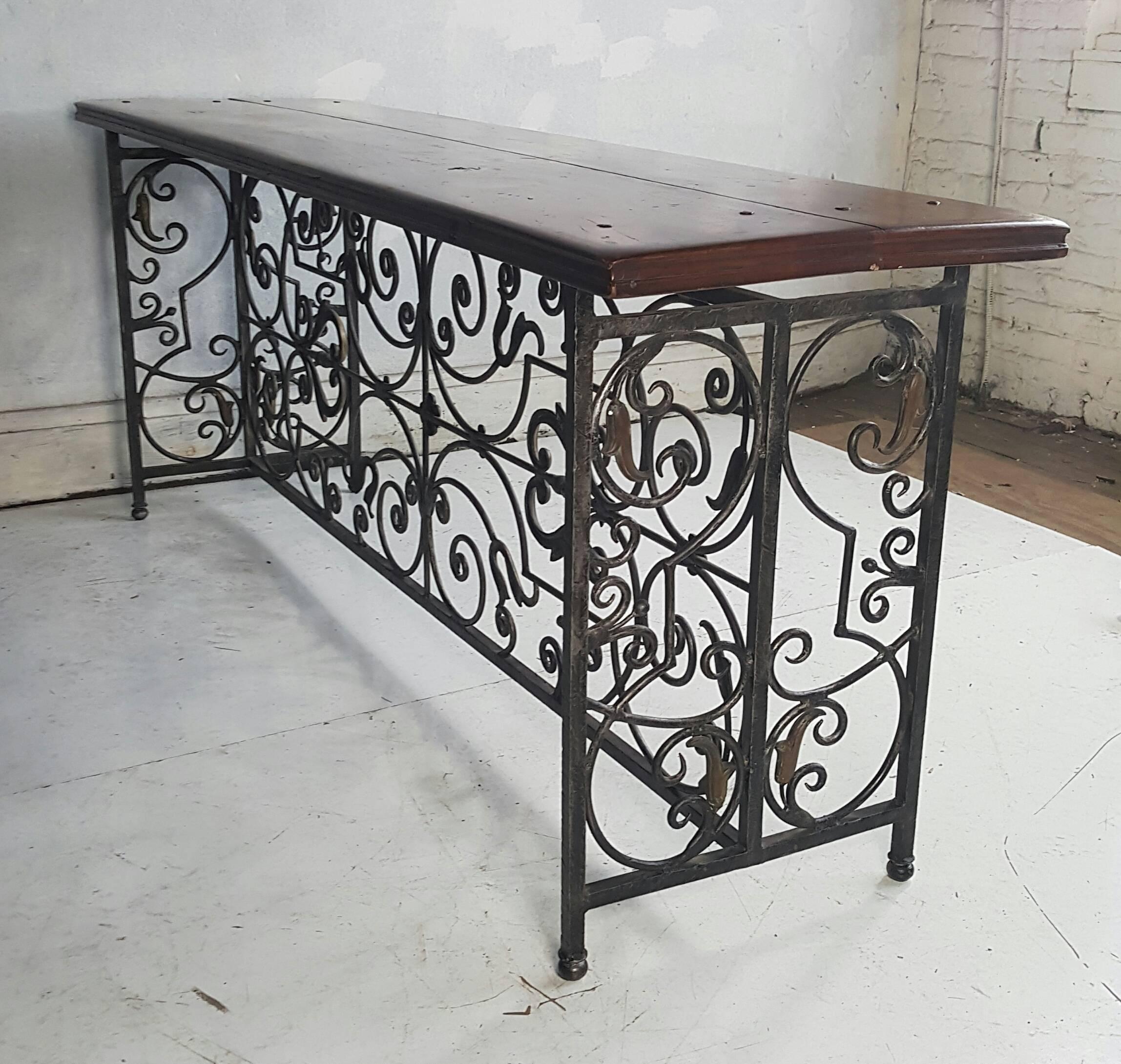 wrought iron console table