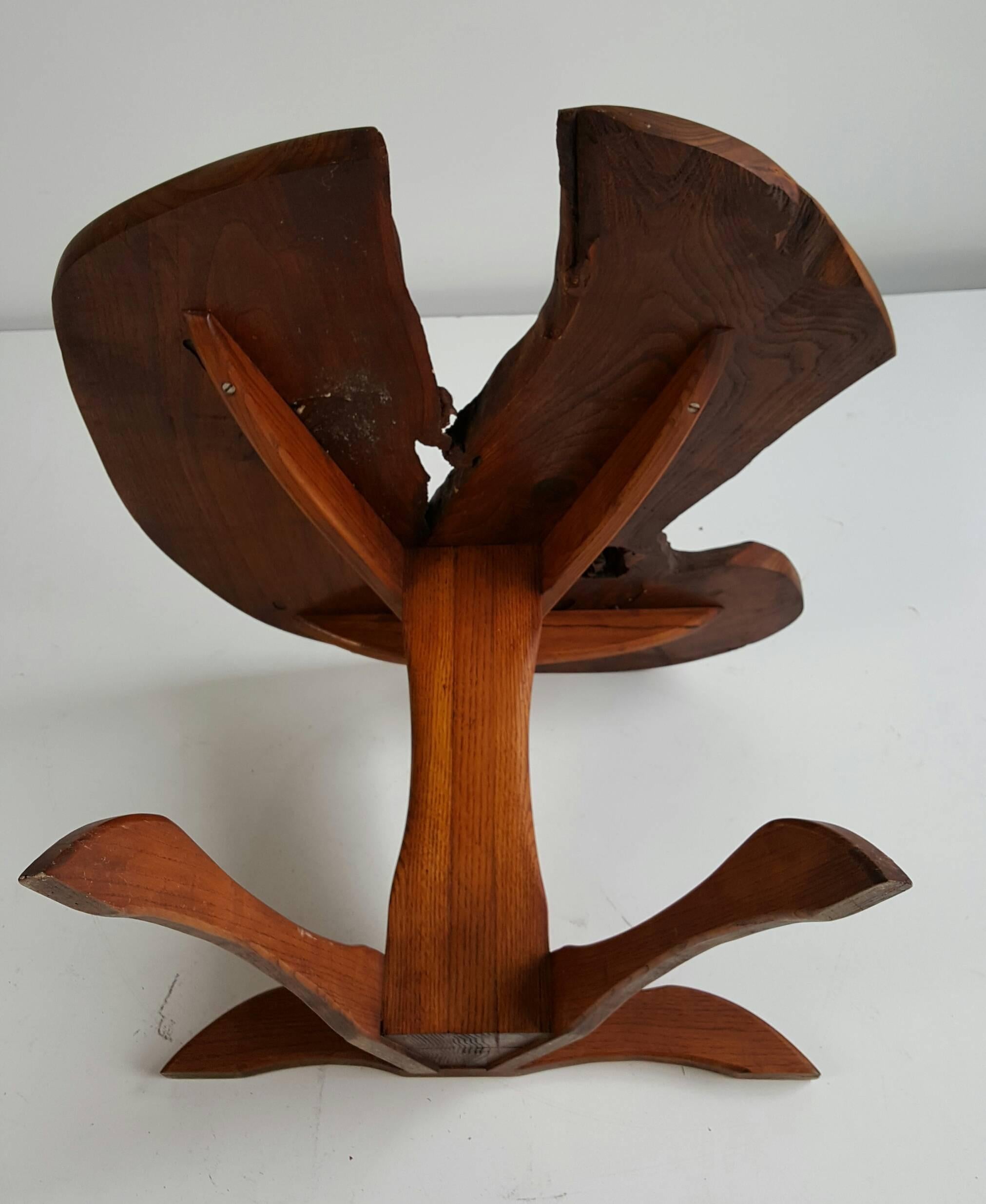Walnut Orananic Crafts Bench Made Occasional Table, Manner of George Nakashima For Sale