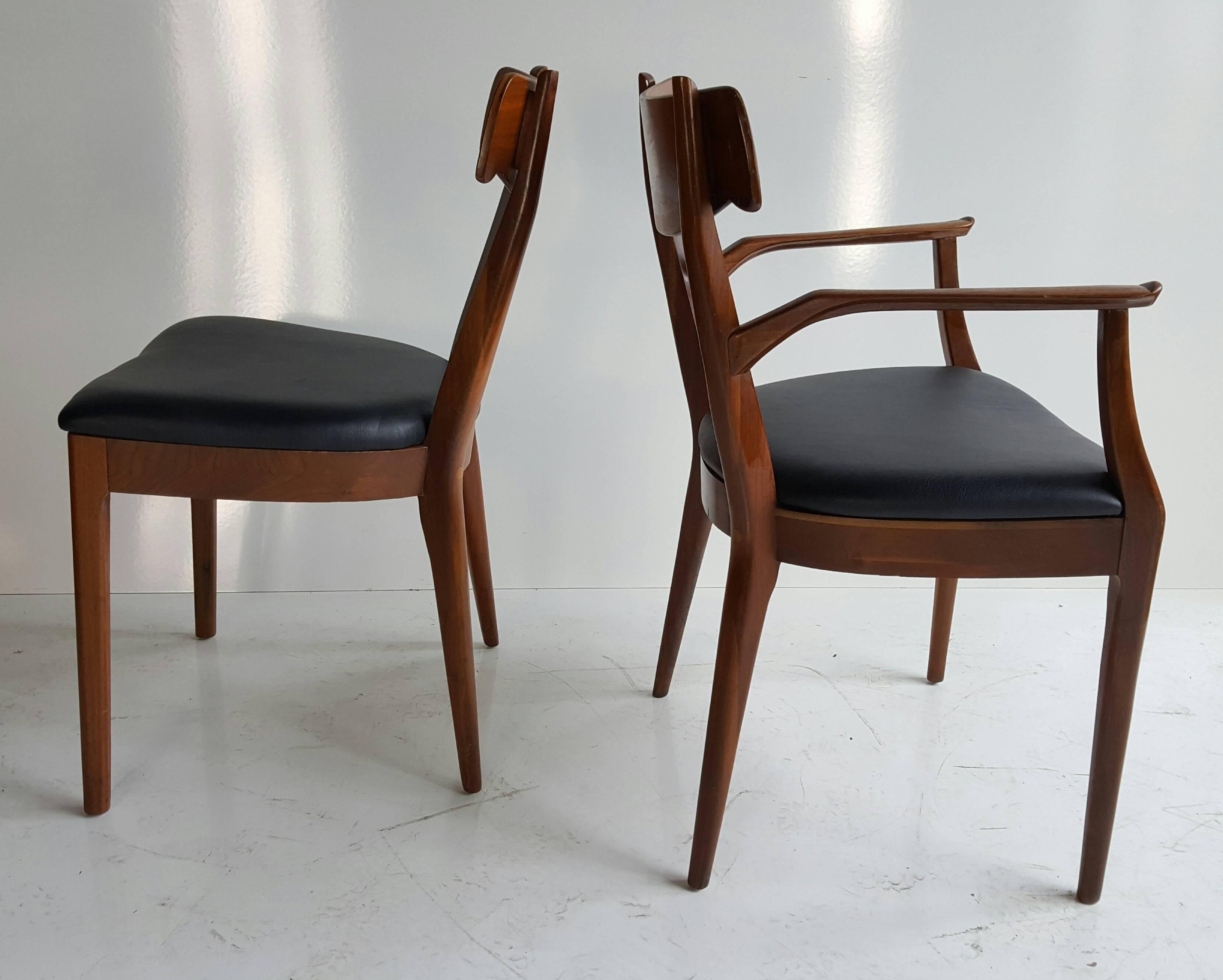 North American Set of Ten Mid-Century Dining Chairs by Kipp Stewart for Drexel