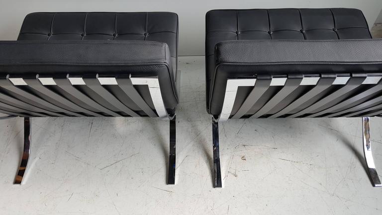 Classic Pair Modernist Barcelona Chairs, Mies van der Rohe Made in Italy at 1stdibs Classic Pair Modernist Barcelona Chairs, Mies van der Rohe Made in Italy at 1stdibs