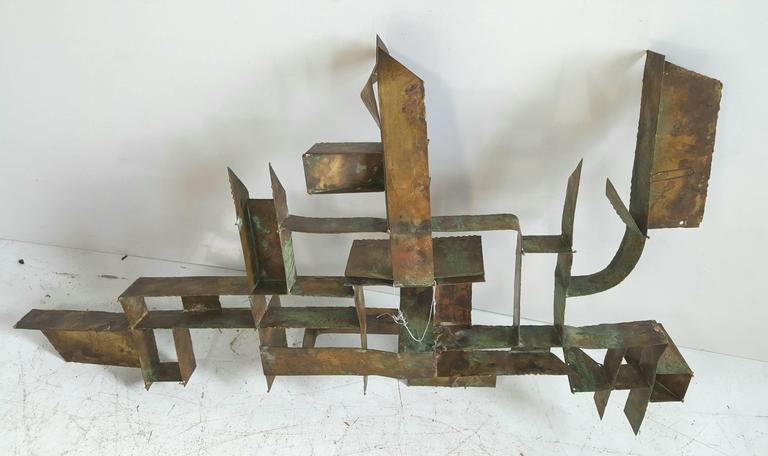 Hand-Crafted Brutalist Bronze Wall Hanging Sculpture, Germany