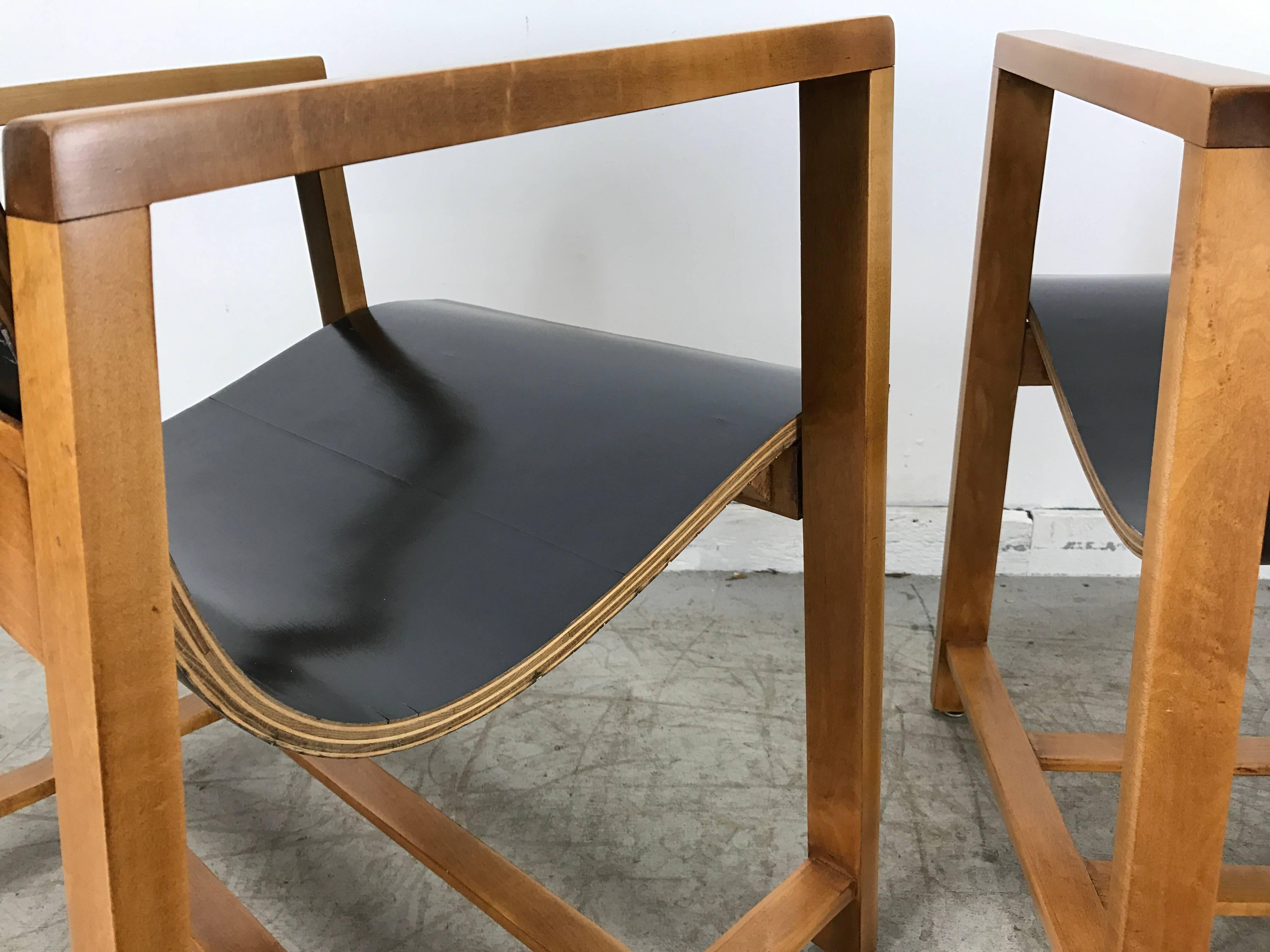 Seltenes Paar „Kleinhans“-Stühle, um 1939 Charles Eames/Eero Saarinen (Art déco) im Angebot