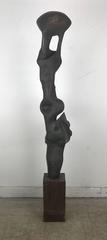 Monumental Abstract Modernist Totemic Cast Bronze Sculpture