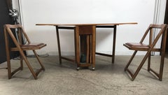 Modernist Suitcase Dining Table, Fold Down, Compact Self Stored Chairs