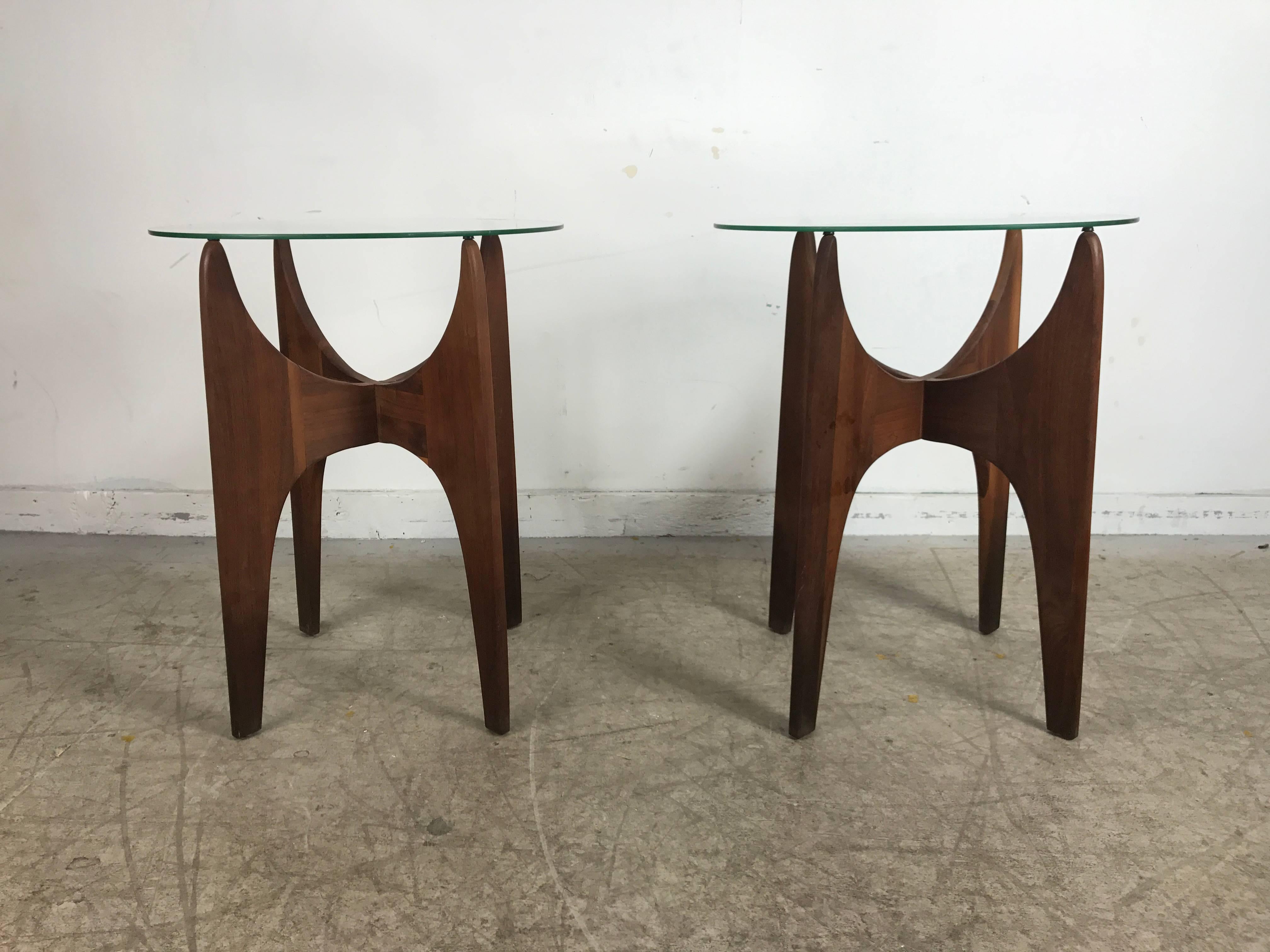 American Elusive Pair of Tall Jax End or Lamp Tables Designed by Adrian Pearsall