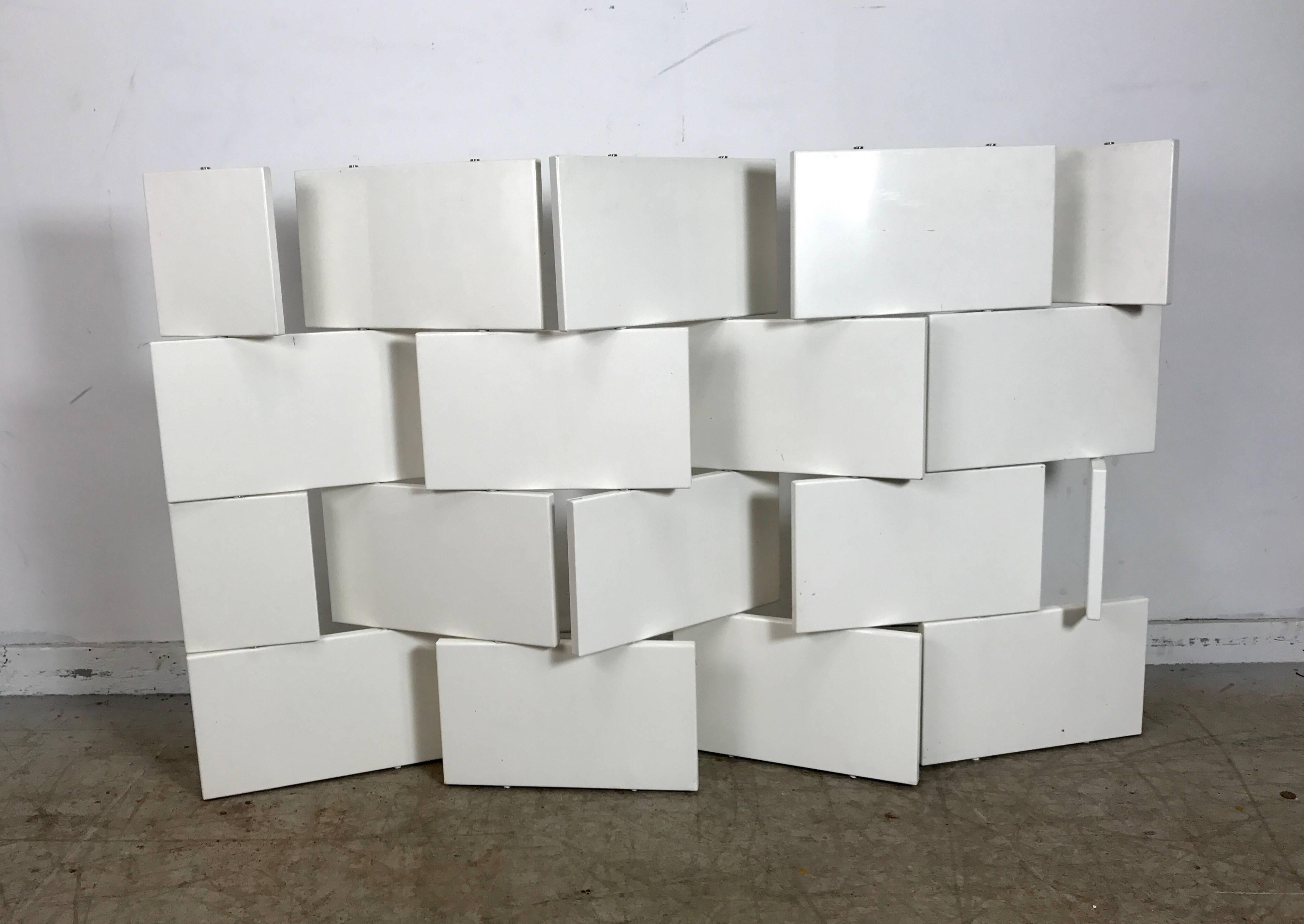 American Brick Screen, White Lacquer Room Divider