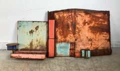 Escultura de pared colgante brutalista de Bill Heise, Objetos encontrados