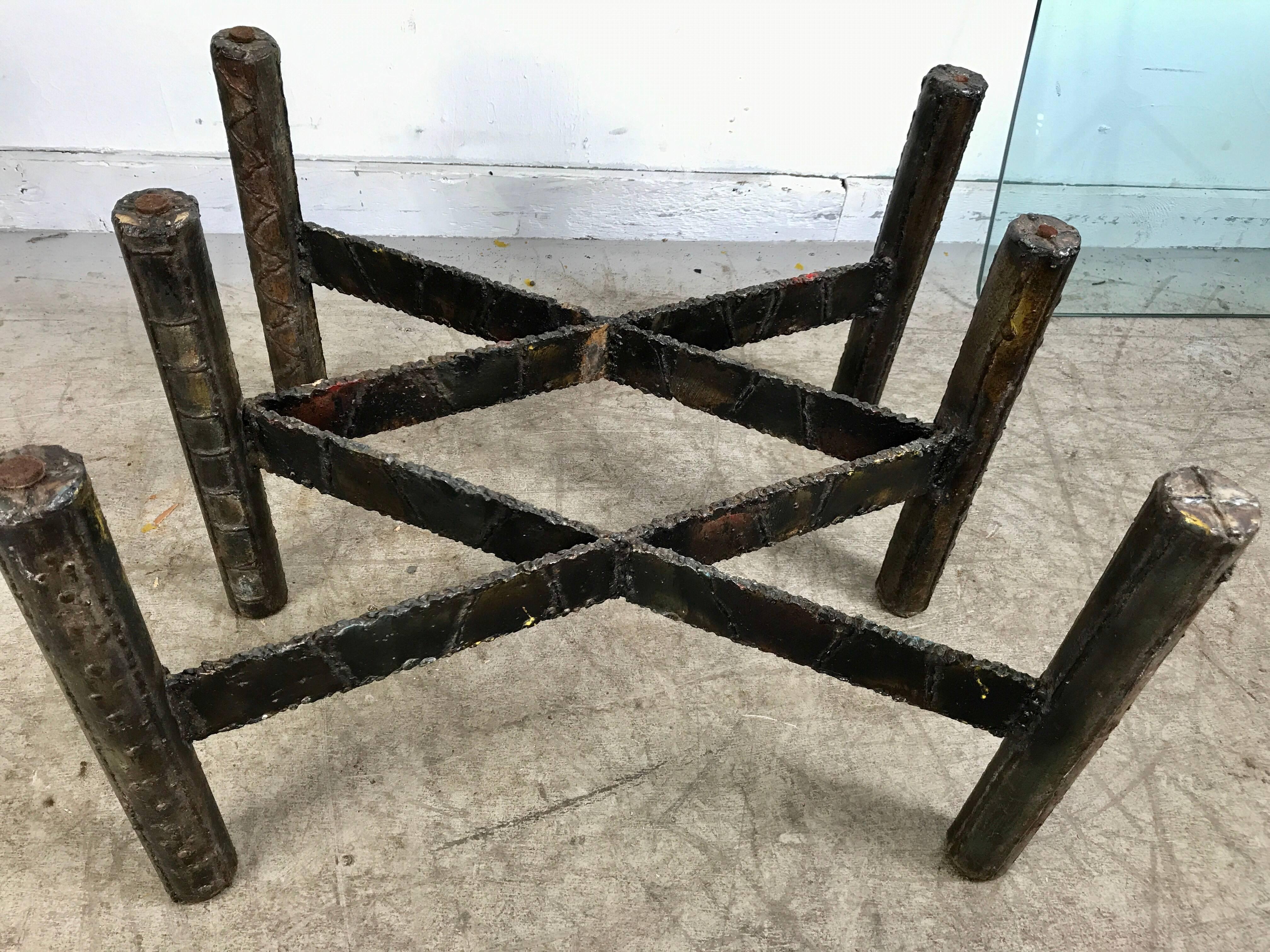 American Paul Evans Welded Steel 1967 Brutalist Cocktail Table For Sale