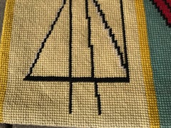Modernist Abstract Hand-Loomed Rug or Wall Hanging, after Picasso