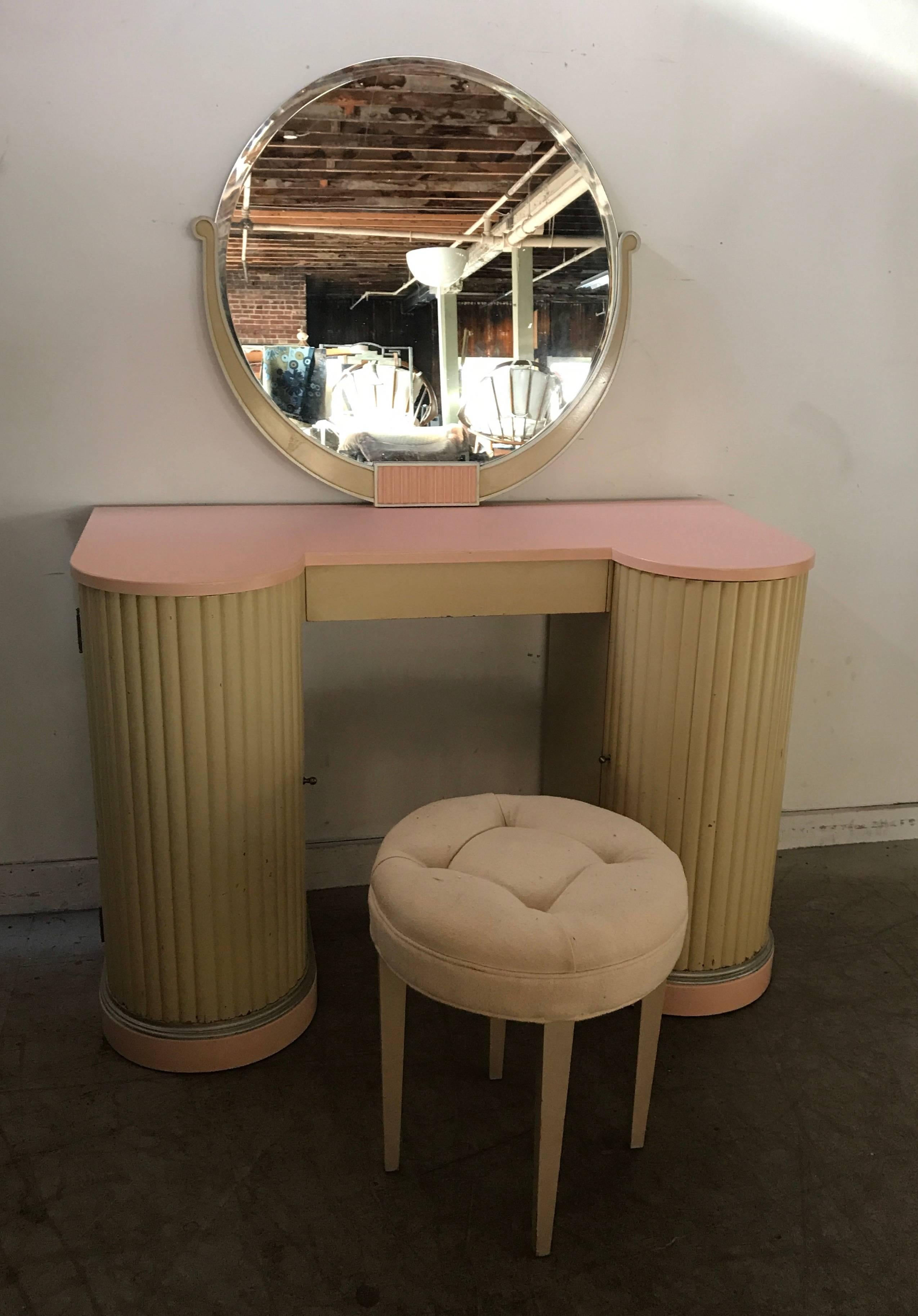 art deco makeup table