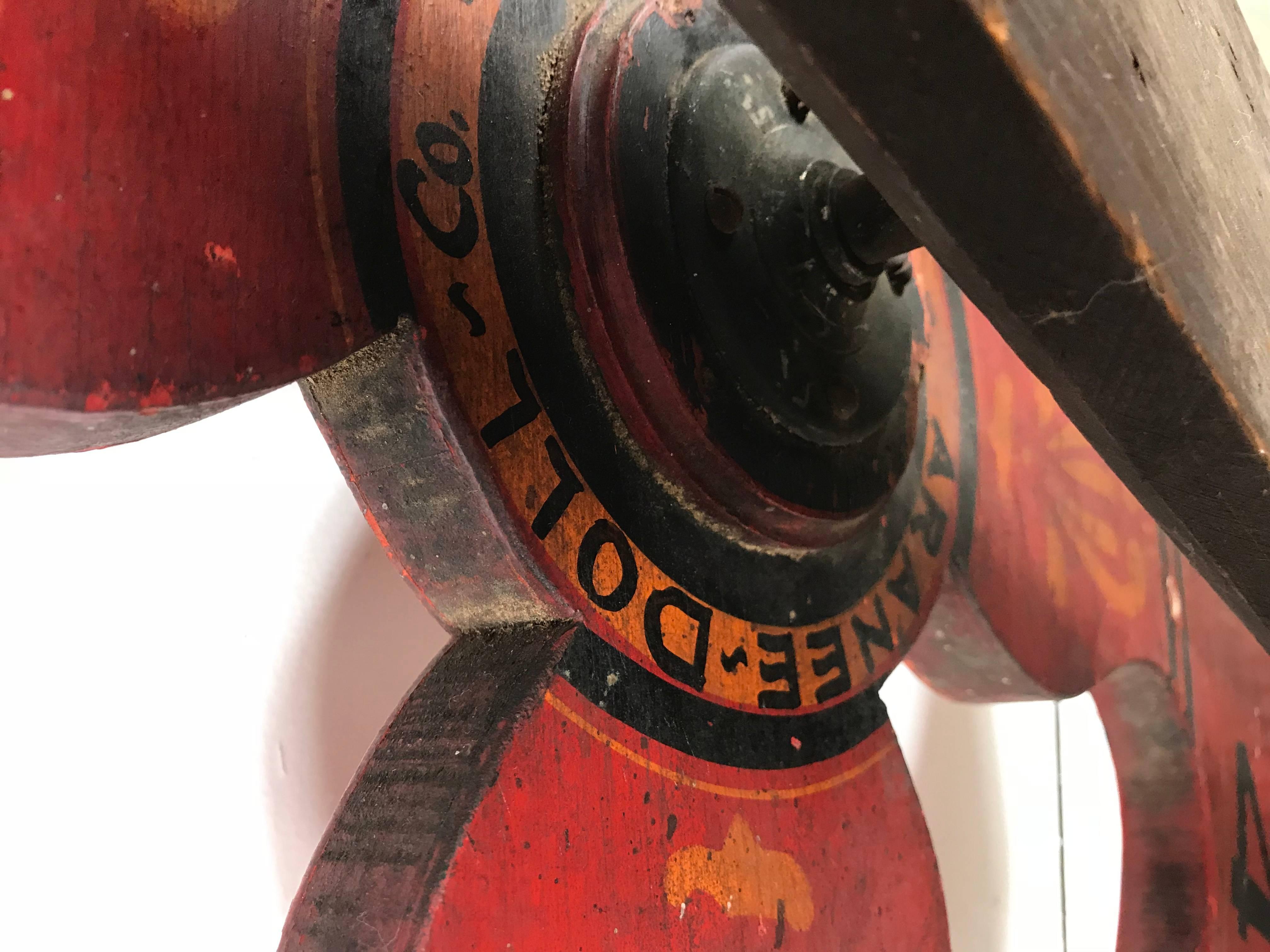 1920s Antique Double-Sided Hand-Painted Game/Carnival Wheel, New York In Good Condition In Buffalo, NY