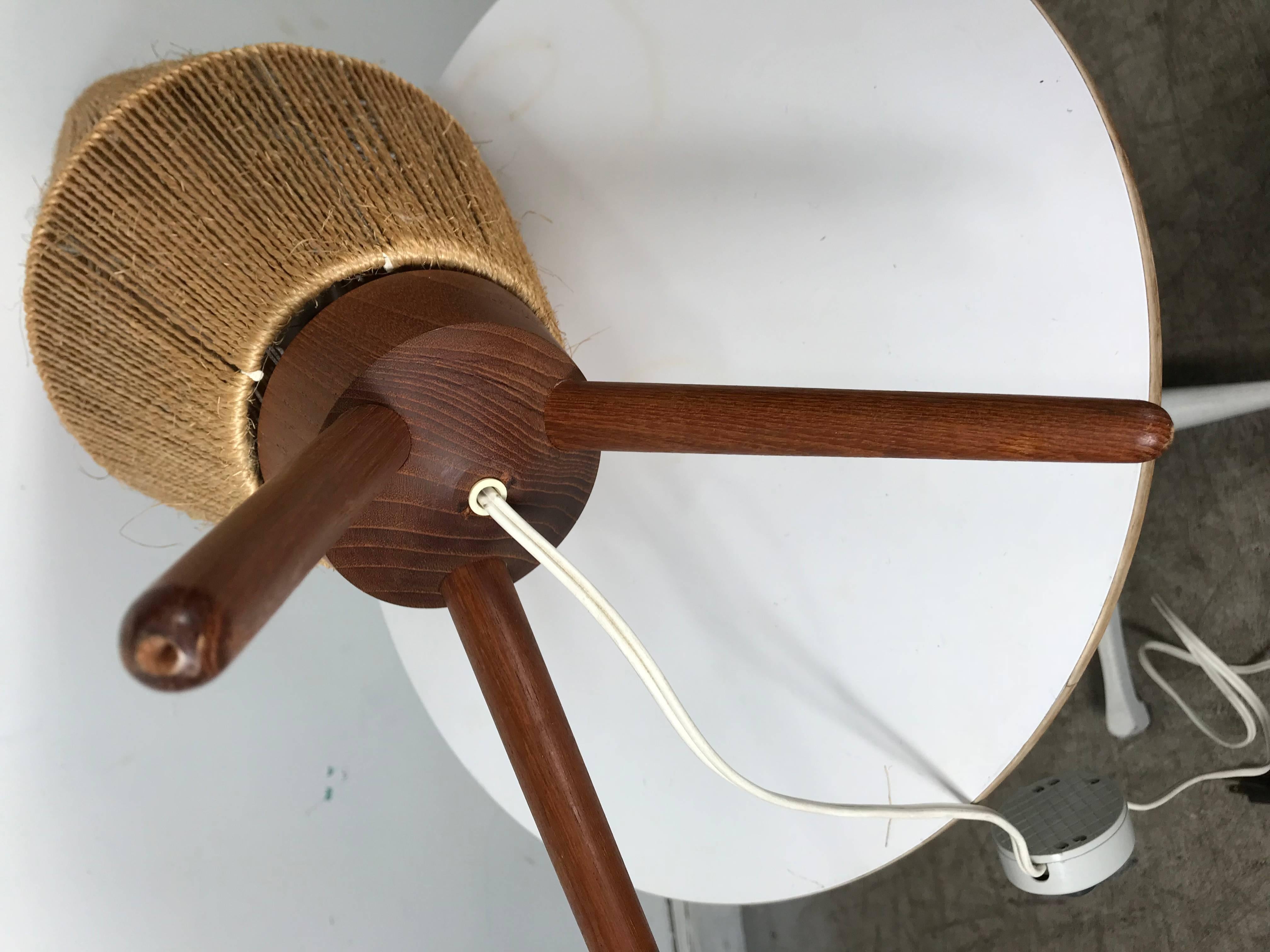 20th Century Mid-Century Modern Rope and Teak Table Lamp by Fog & Mørup