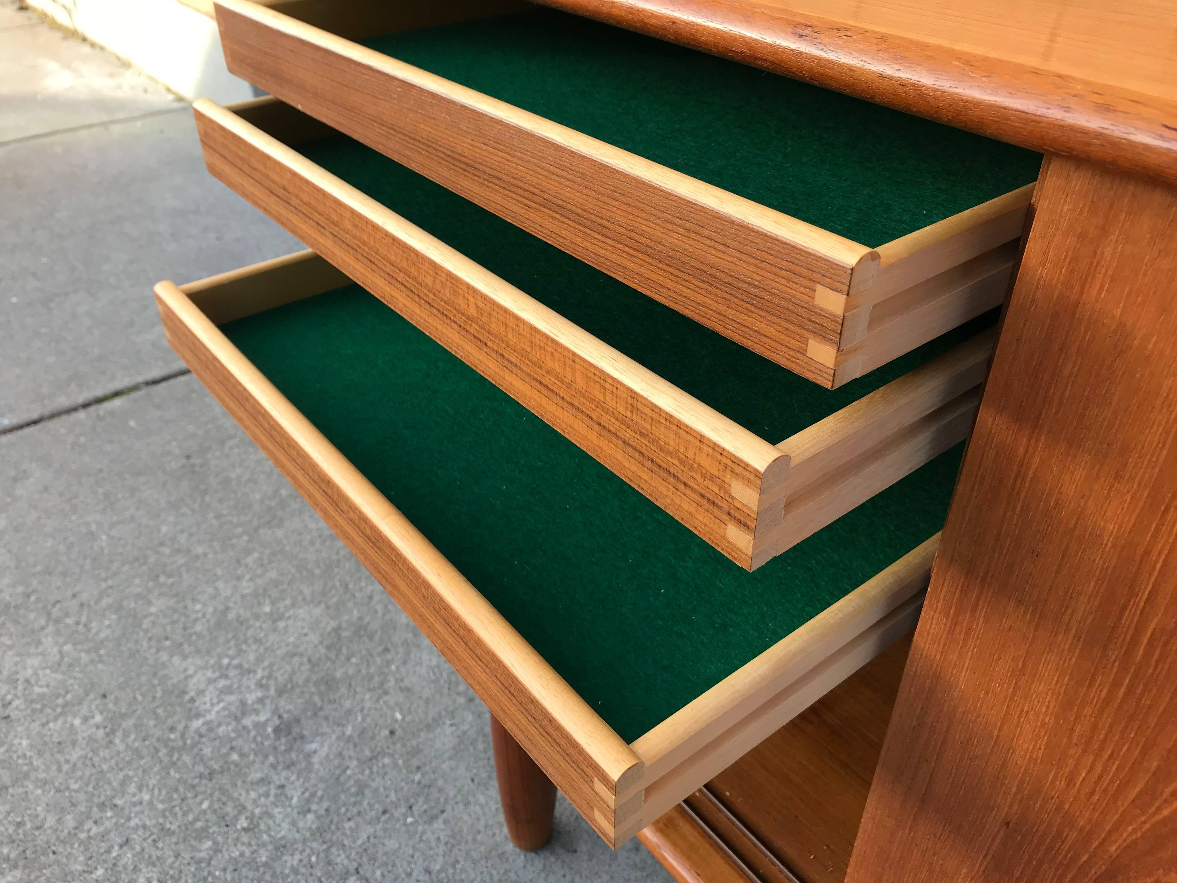 Classic Danish Modern Credenza or Sideboard by Illum Wikkelso In Good Condition In Buffalo, NY