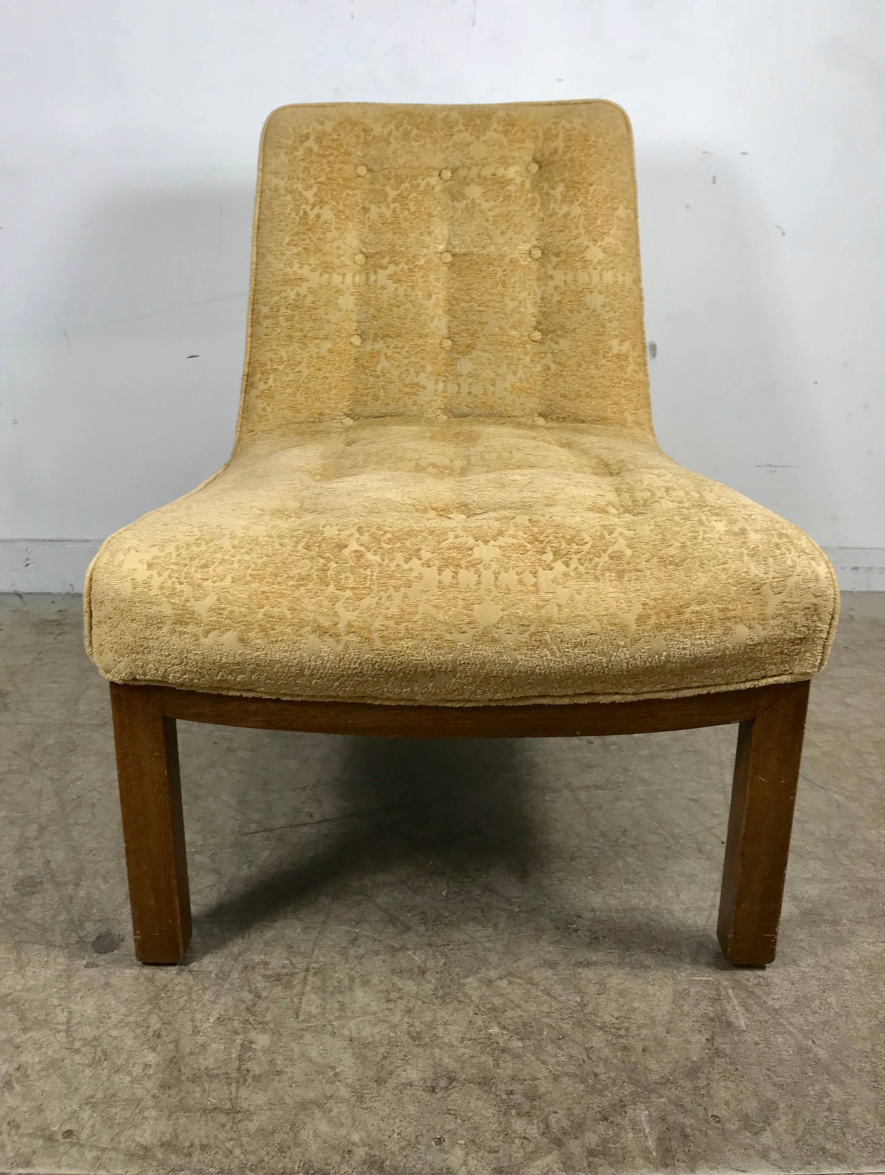 20th Century Classic Modern Slipper Chair Designed by Edward Wormley for Dunbar