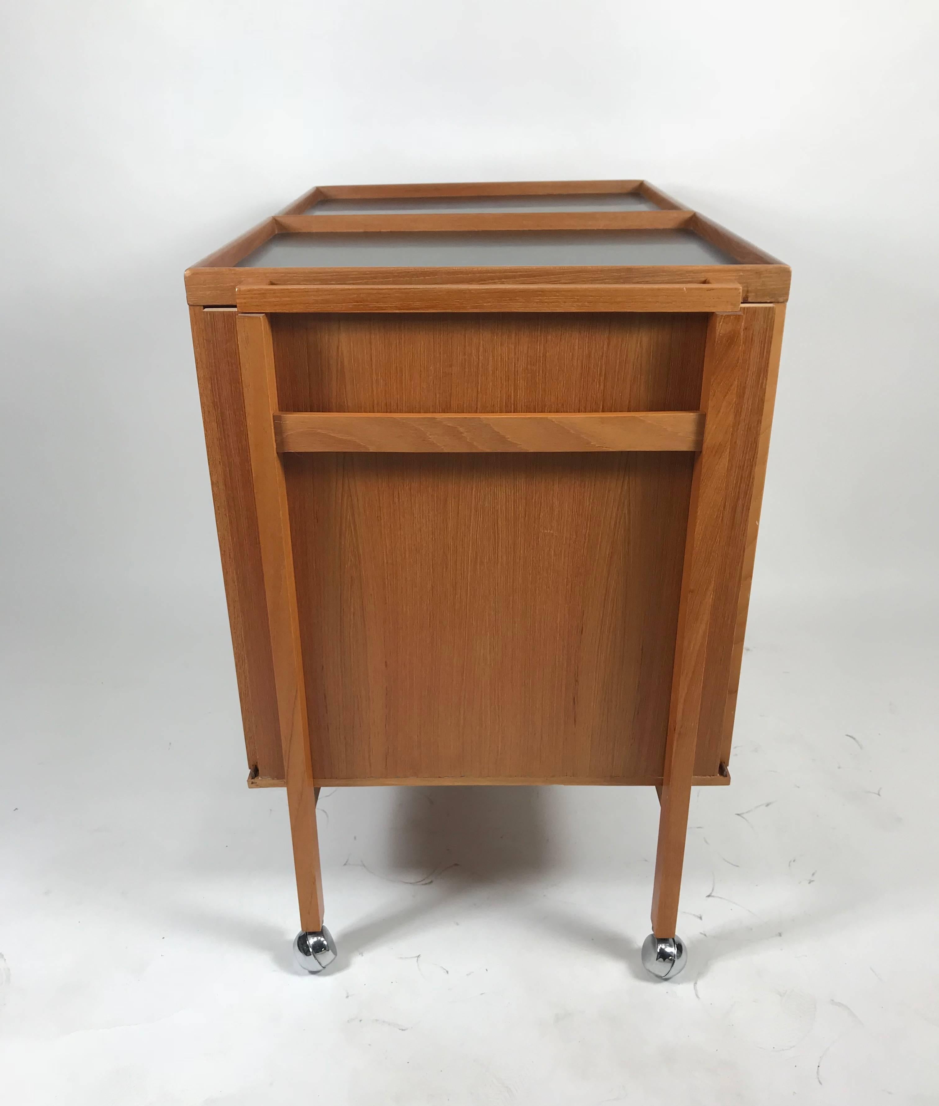 Midcentury Danish Teak Bar Cart by Niels Erik Glasdam Jensen 1