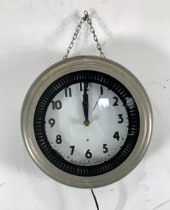 1930s Art Deco "Spinner" Neon Clock, Pink Glow, Neon Clock Sales Chicago