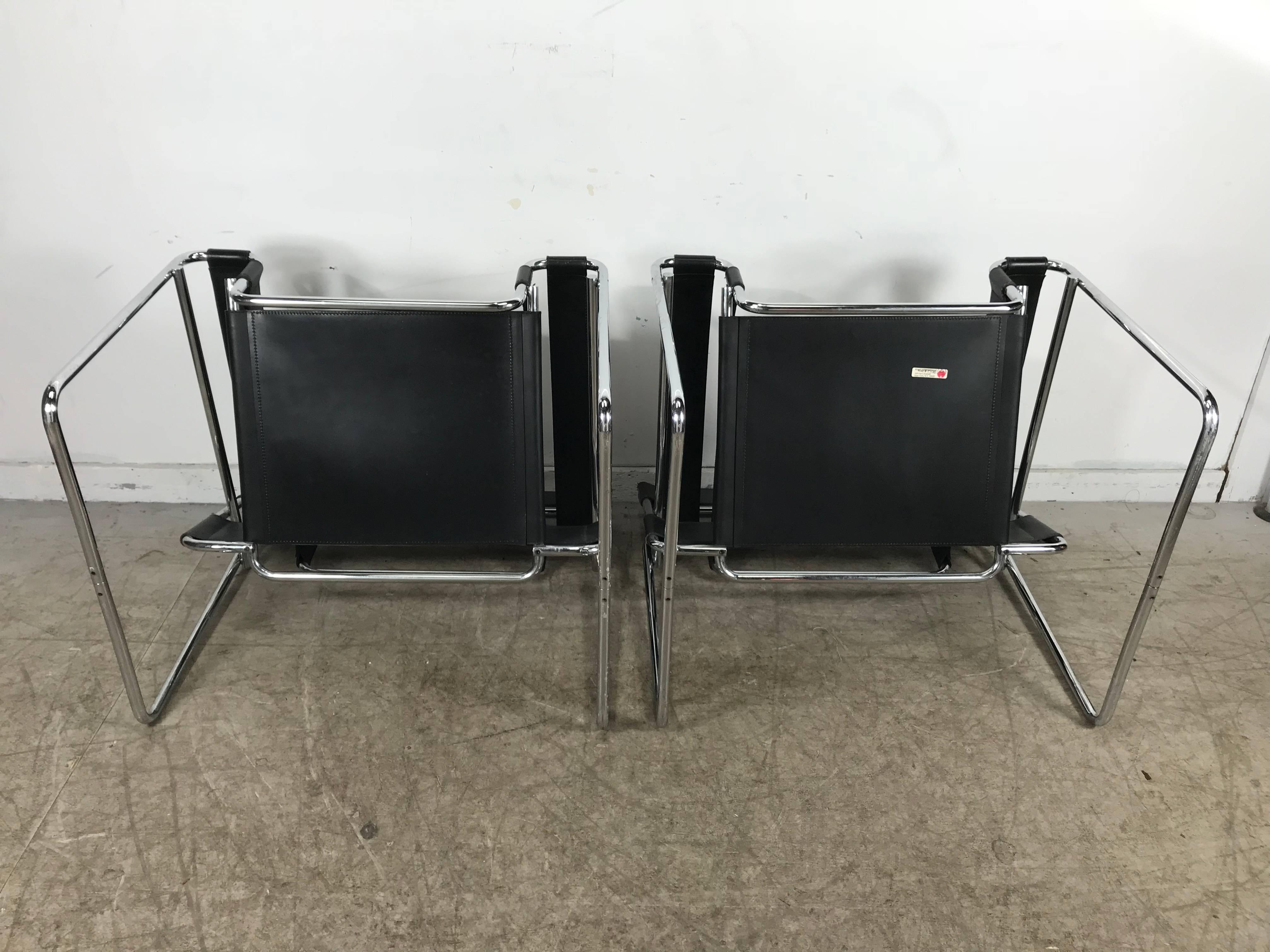 Pair of Classic Bauhaus Marcel Breuer, Wassily Chairs for Knoll 1