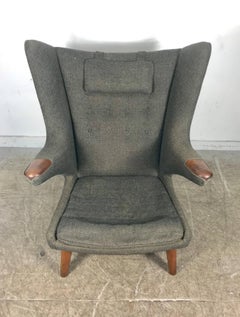 Early Production Hans Wegner Papa Bear Lounge Chair Povl Dinesen, Denmark