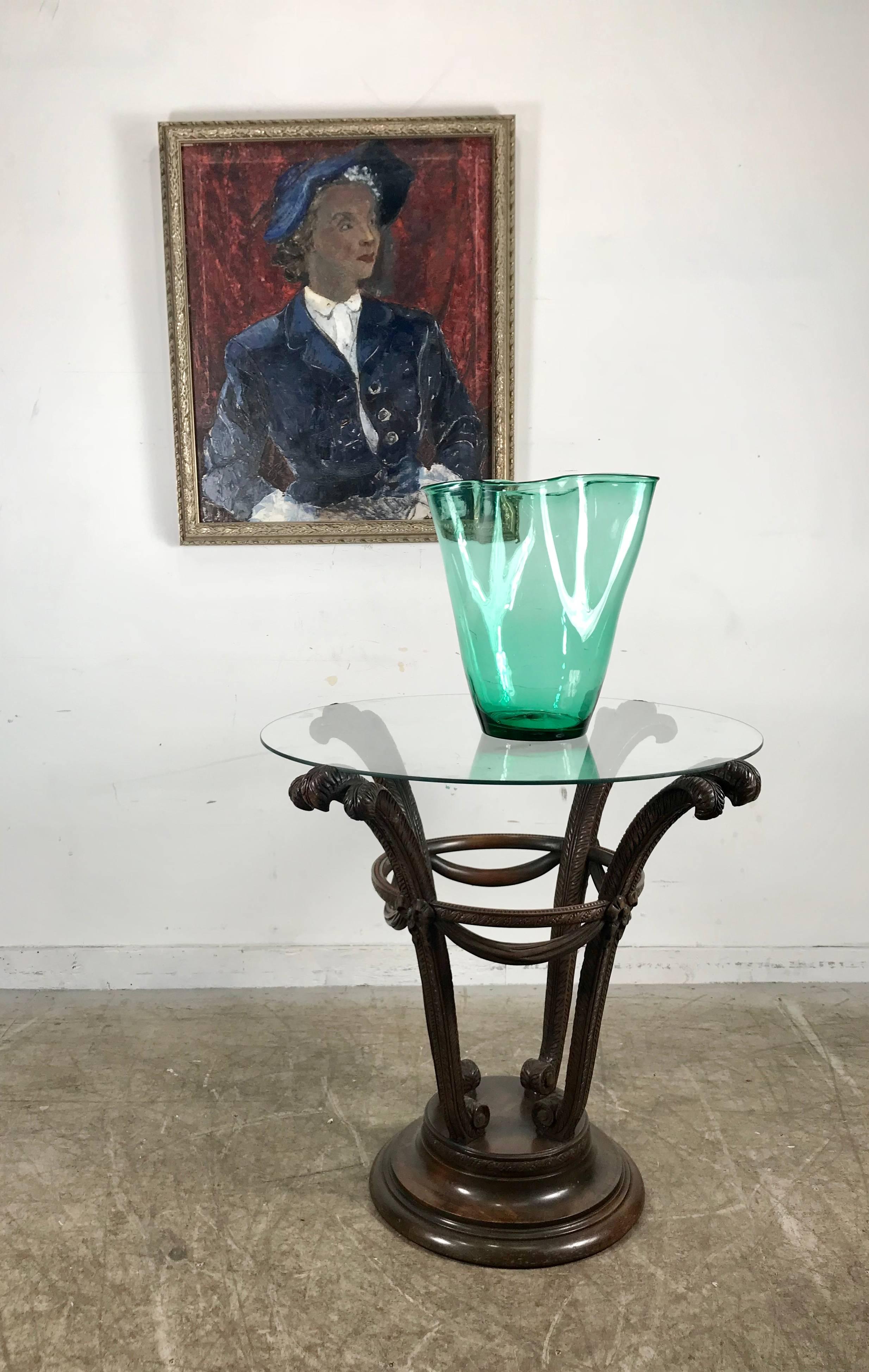Glass Elegant Art Deco Plume Form Table by Grosfeld House