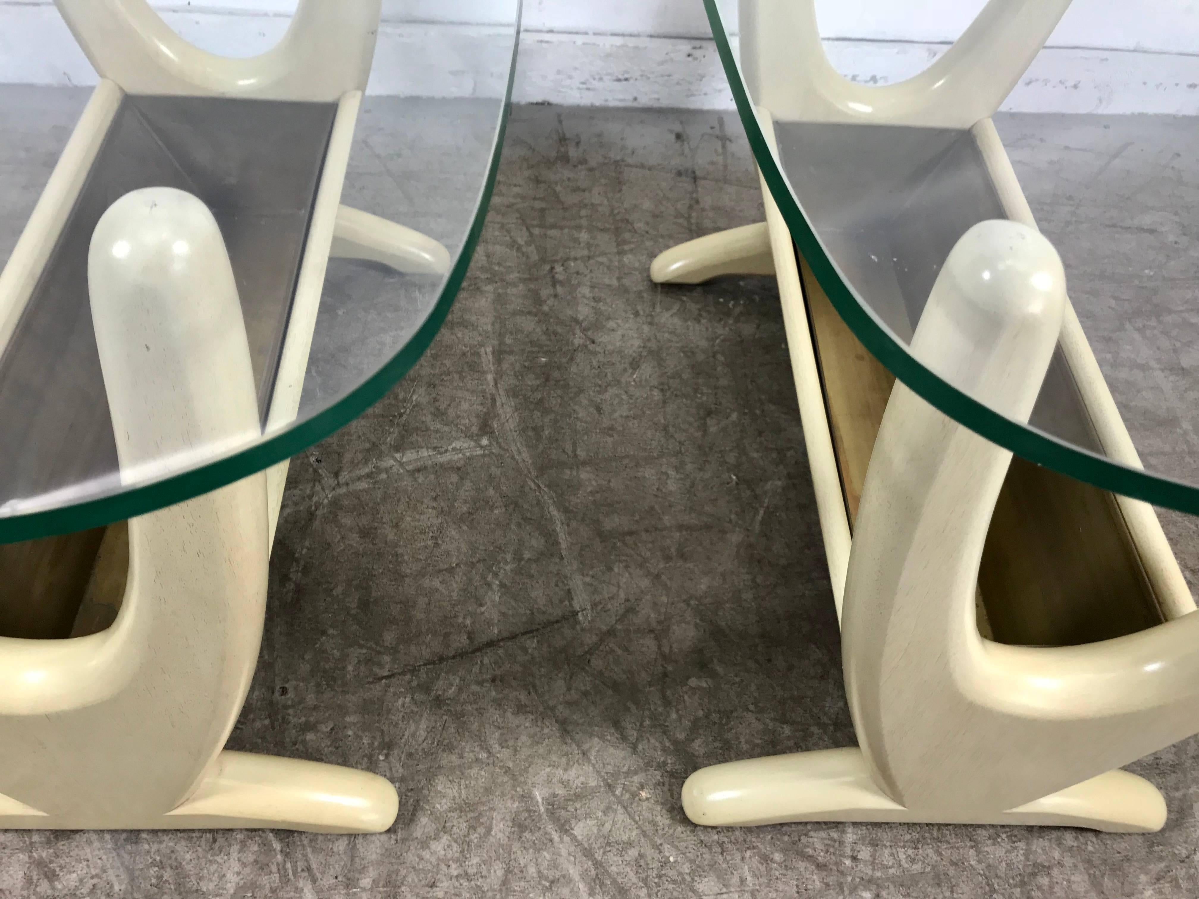 Lacquered Pair of Midcentury End Tables with Planters by Adrian Pearsall For Sale
