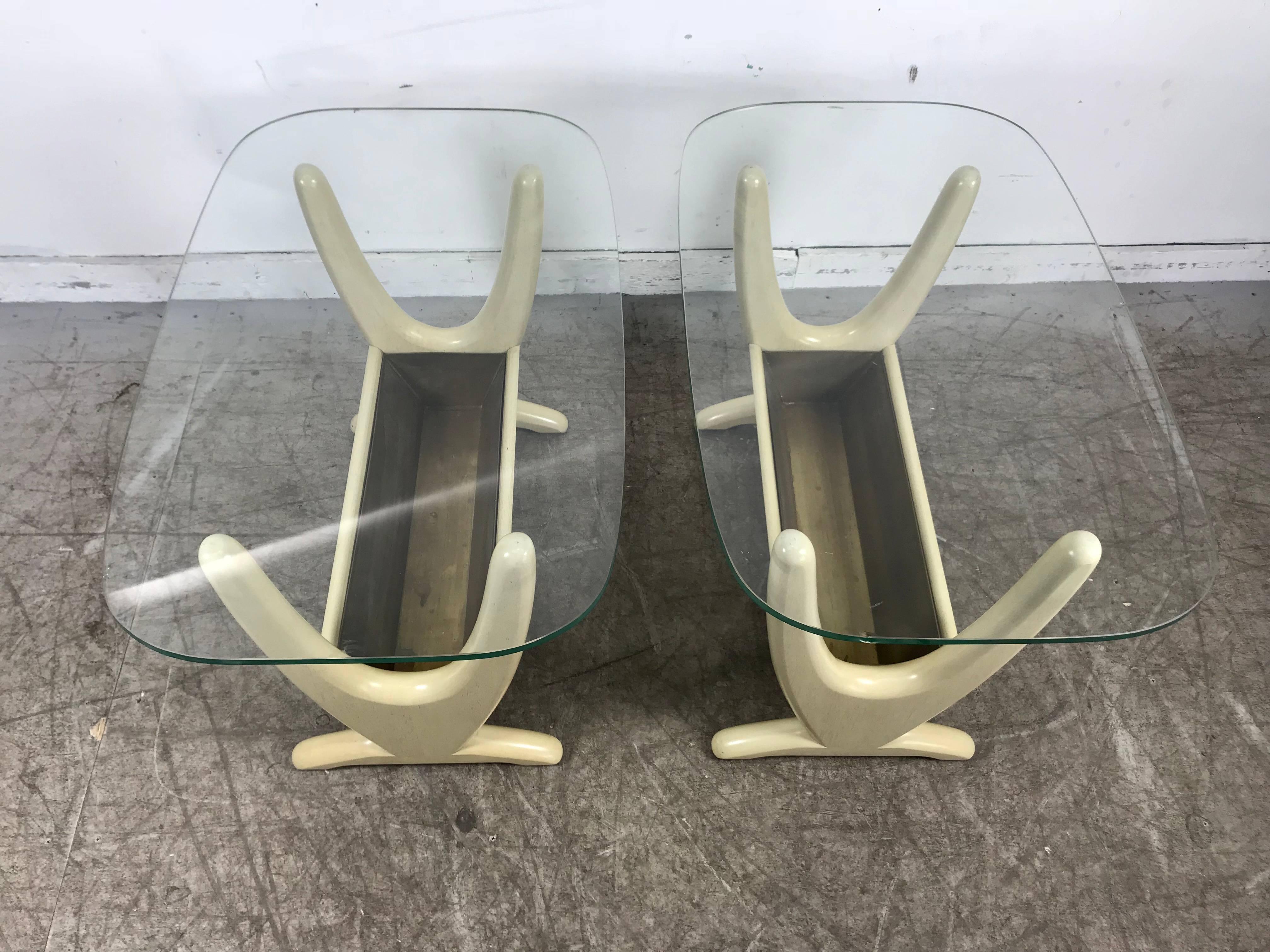 American Pair of Midcentury End Tables with Planters by Adrian Pearsall For Sale