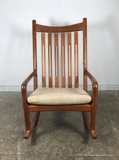 Sculptural Danish Modern Teak Rocker by Hans Olsen for Juul Kristensen
