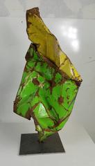 Bent Steel Brutalist Abstract Sculpture by John Metzen