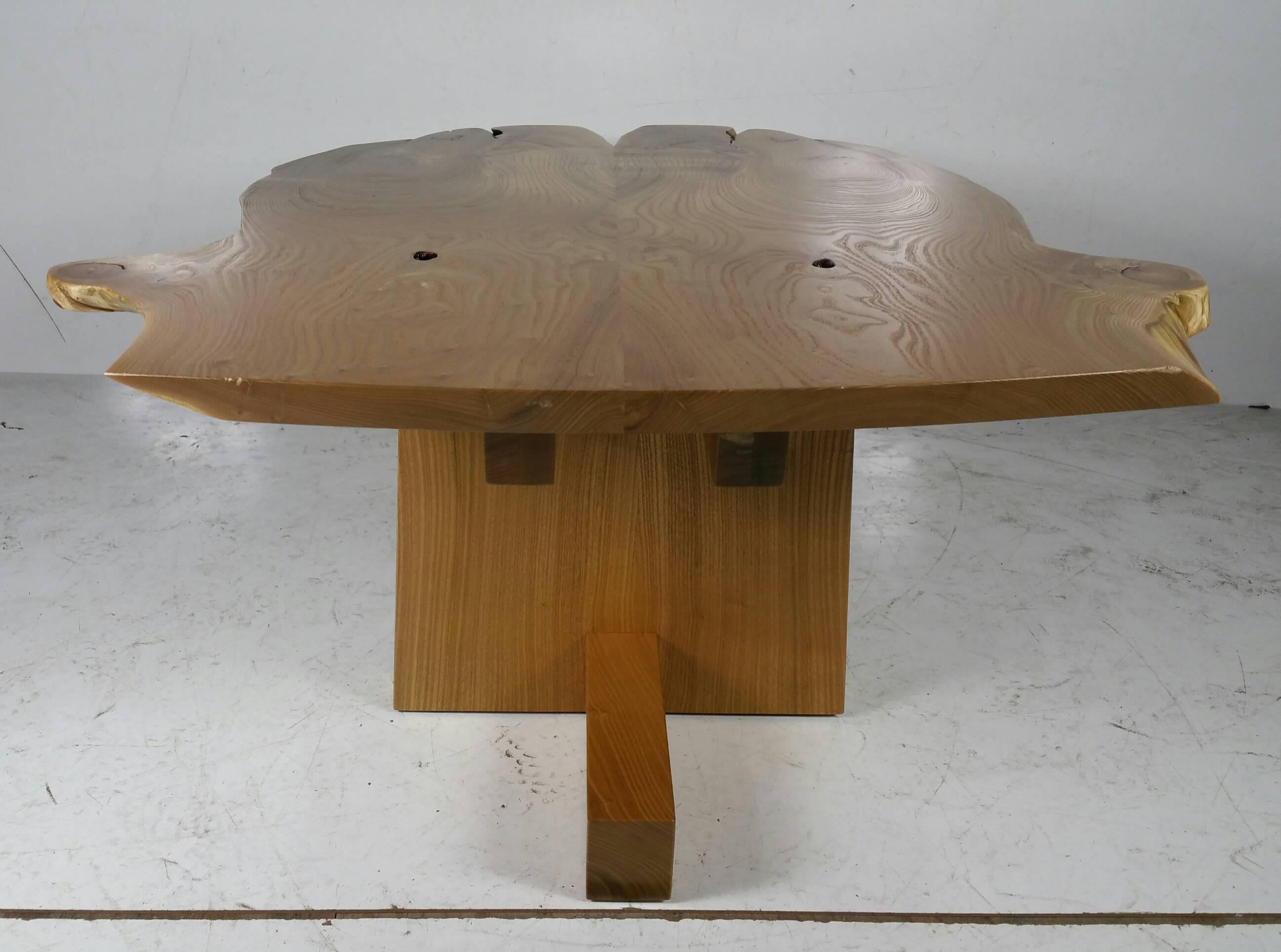 Contemporary Modernist Figured Catalpa Wood Coffee Table by Griff Logan For Sale
