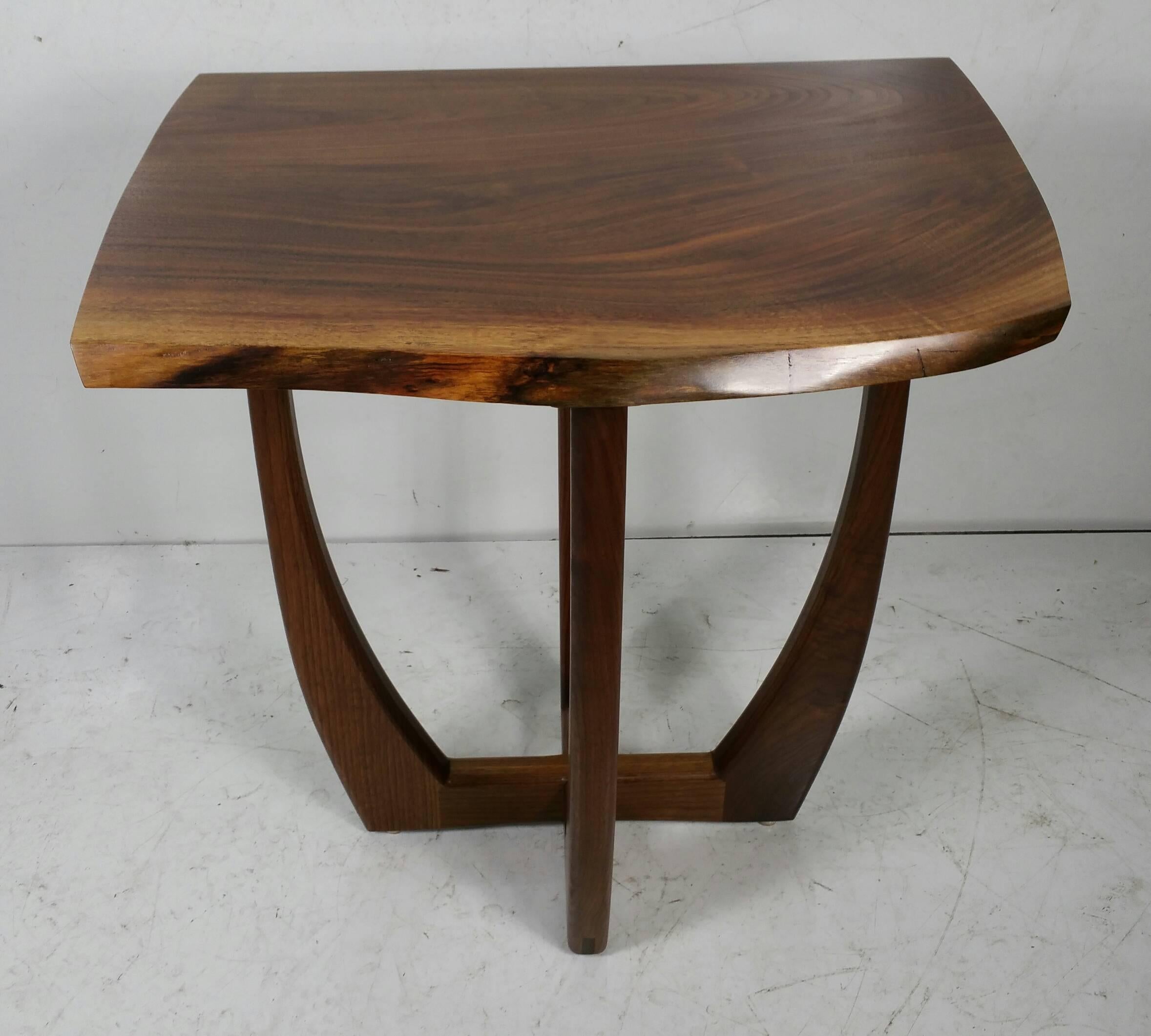 Mid-Century Modern Modernist Free-Edge Table, Figured Walnut, Griff Logan For Sale