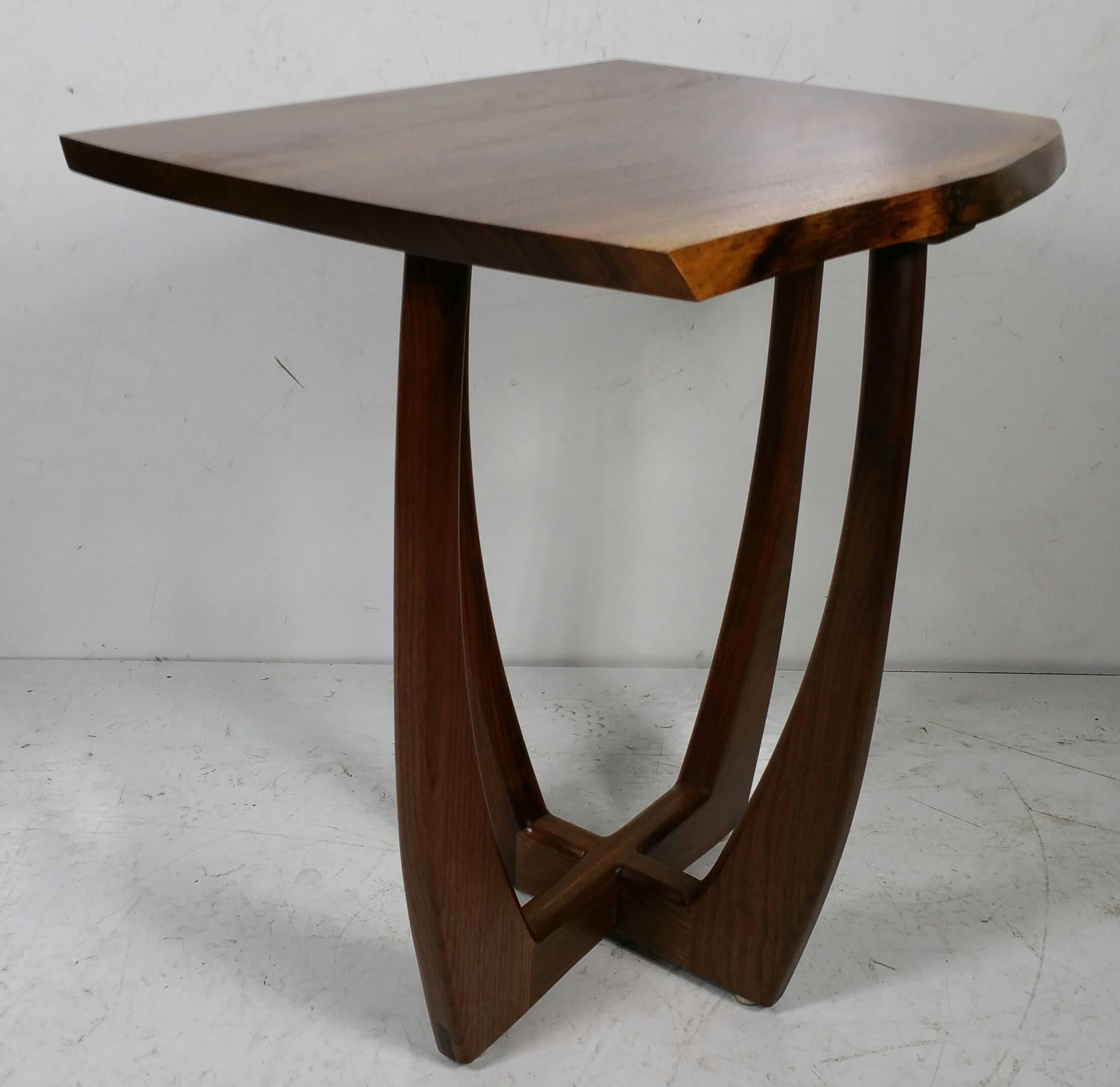 Hand-Crafted Modernist Free-Edge Table, Figured Walnut, Griff Logan For Sale