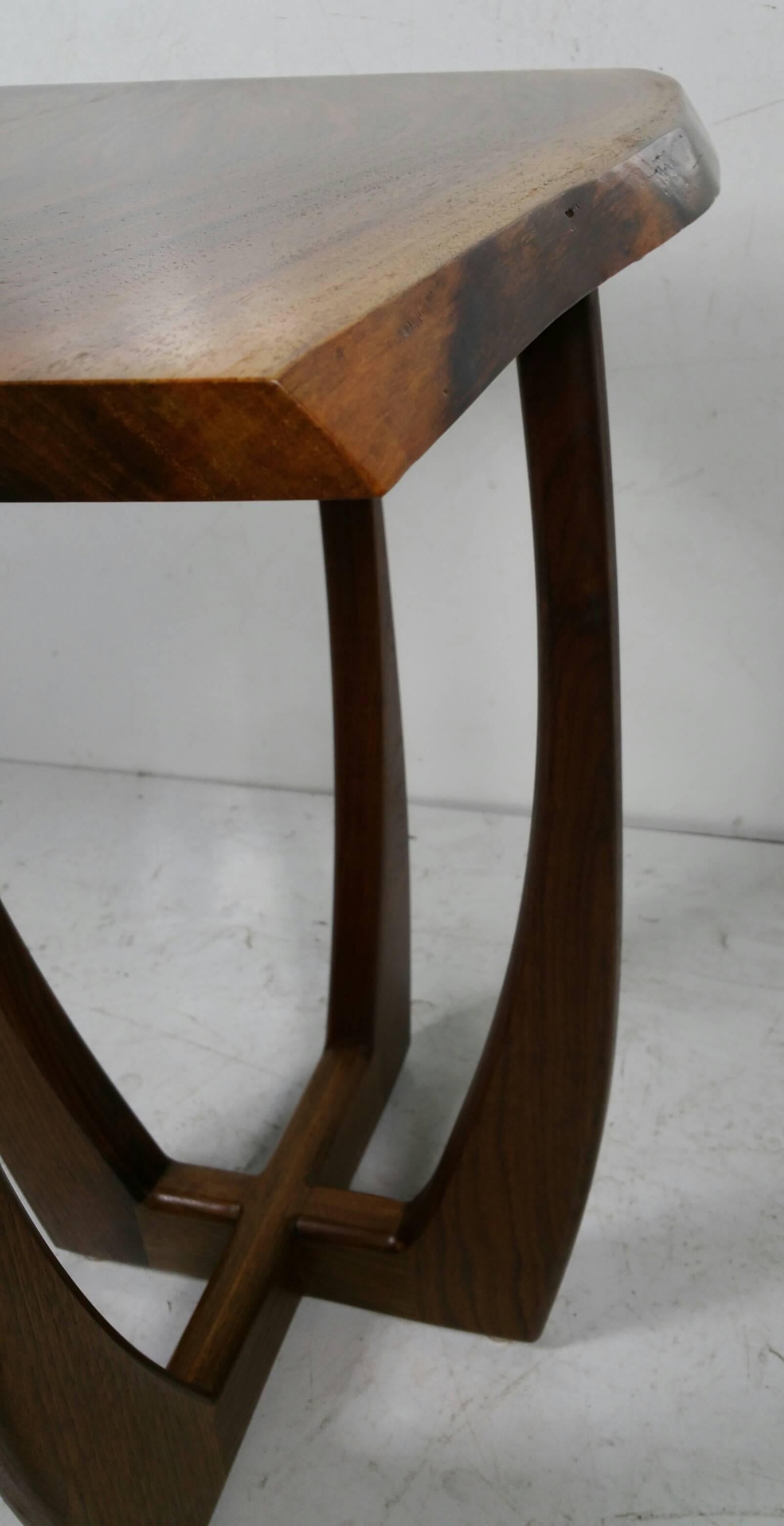Contemporary Modernist Free-Edge Table, Figured Walnut, Griff Logan For Sale