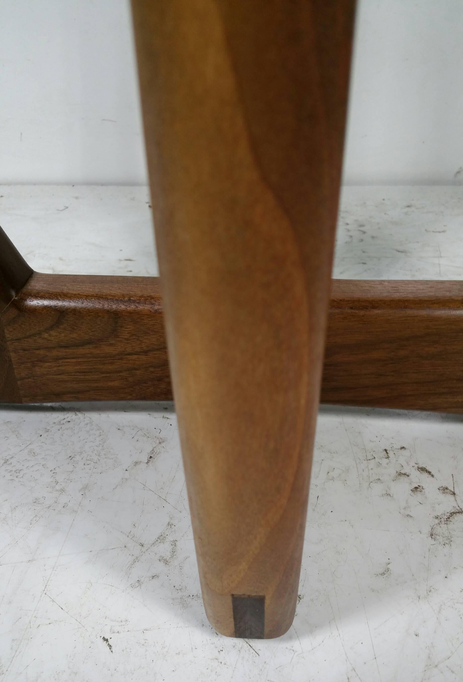 Hand-Carved Modernist Free Edge Figured Walnut Table by Griff Logan For Sale