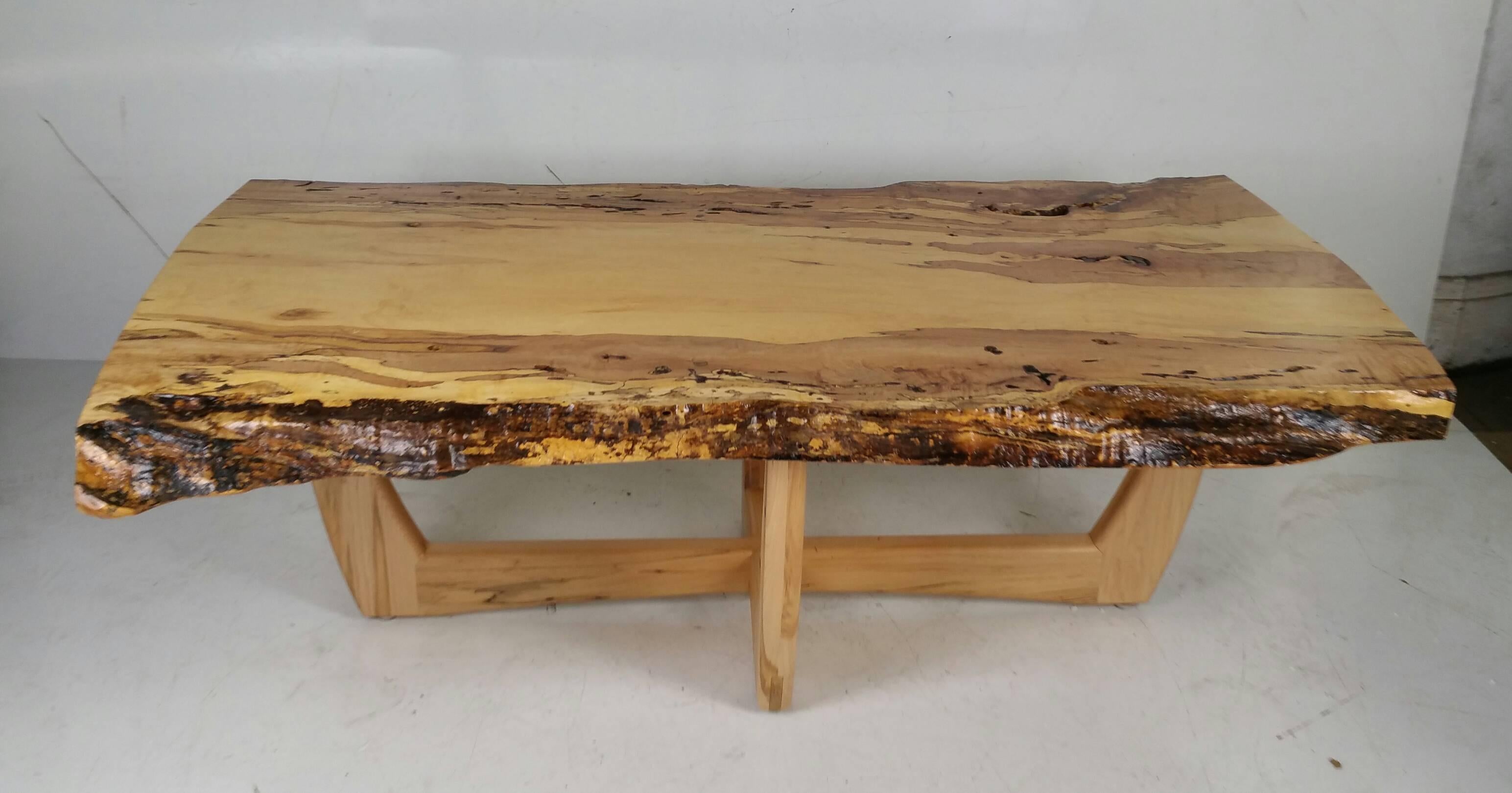 Mid-Century Modern Modernist Figured Spalted Maple Coffee Table by Griff Logan For Sale