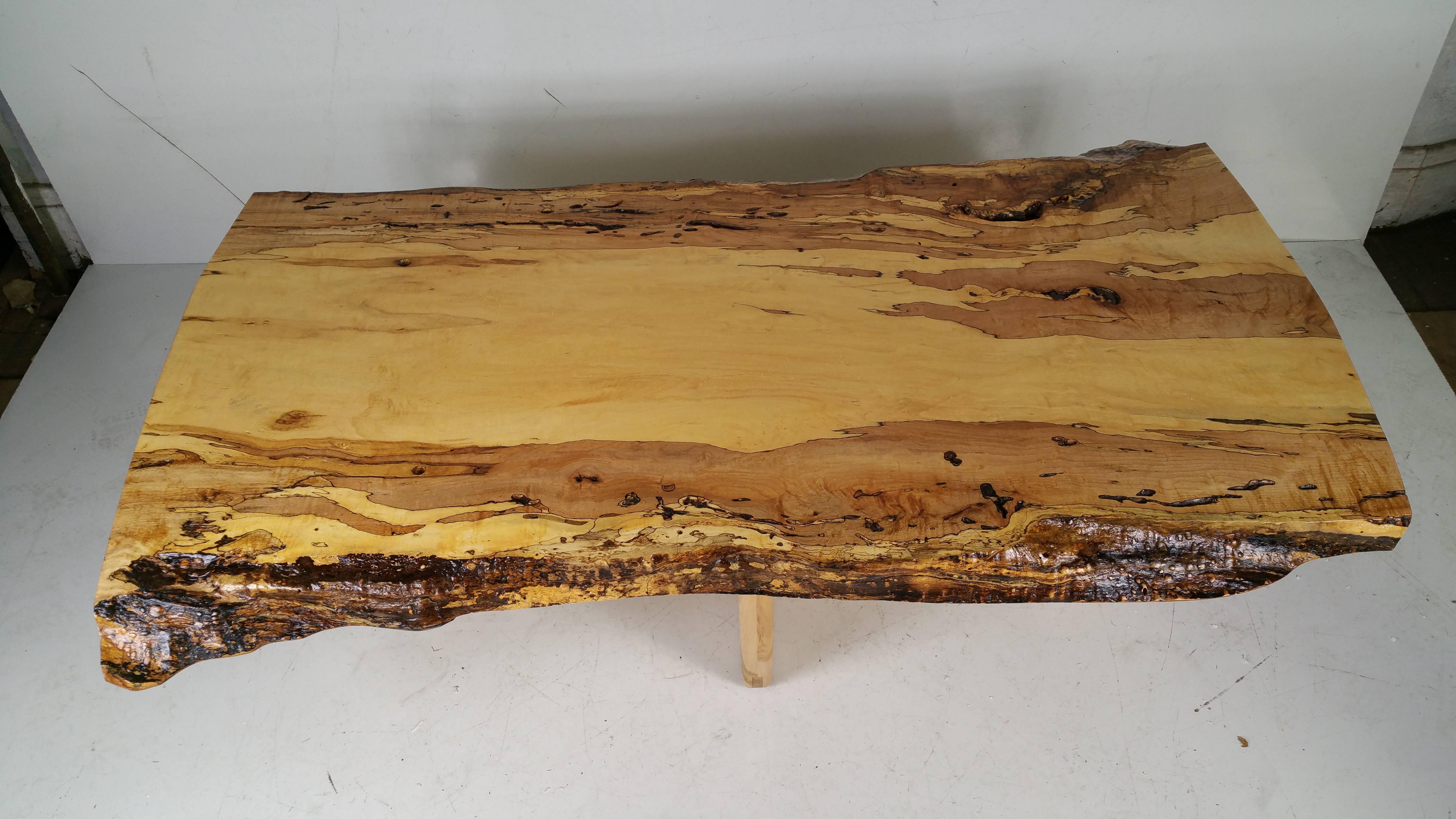 Birdseye Maple Modernist Figured Spalted Maple Coffee Table by Griff Logan For Sale
