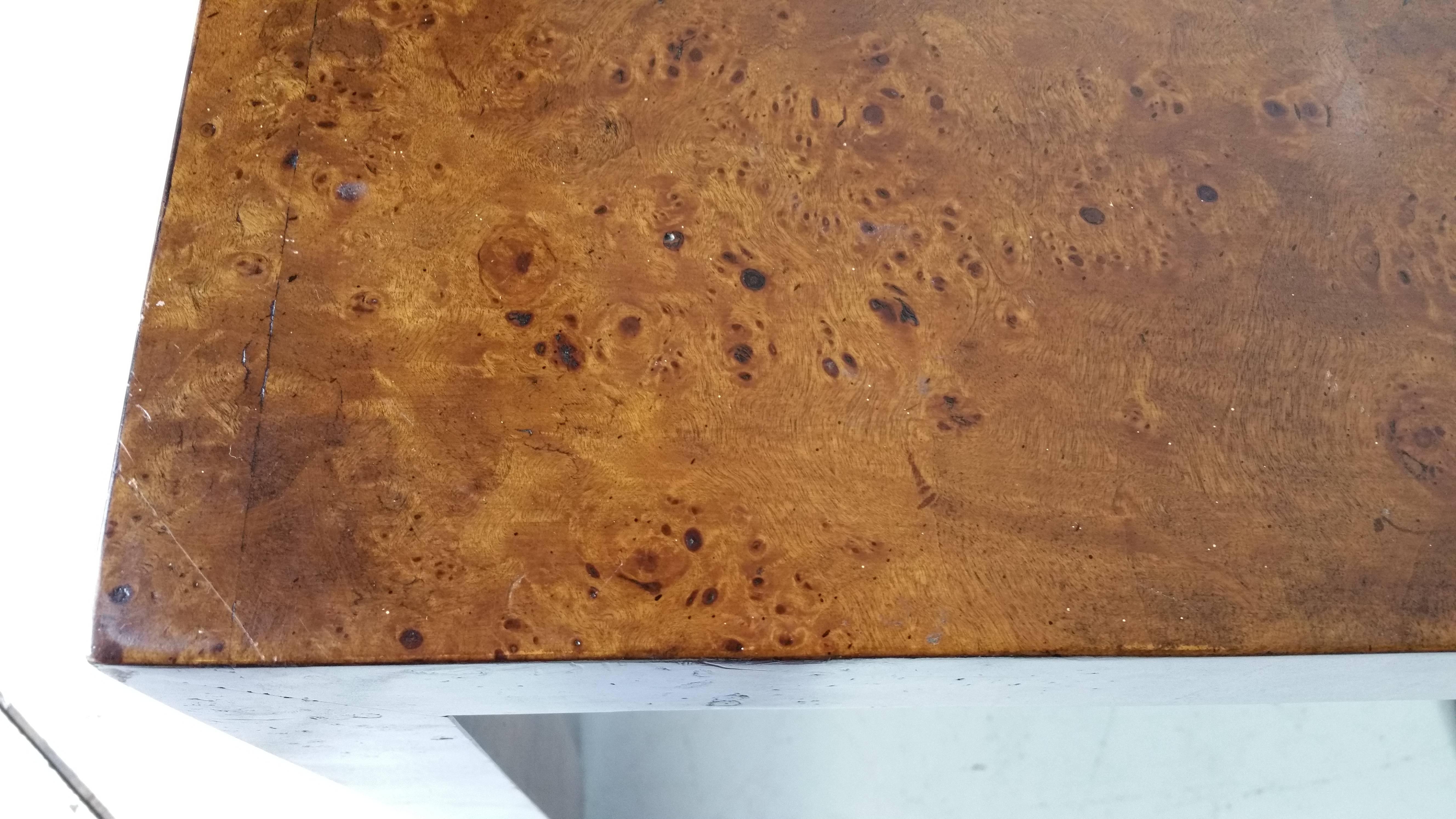 Burlwood Table Designed by Milo Baughman In Good Condition In Buffalo, NY