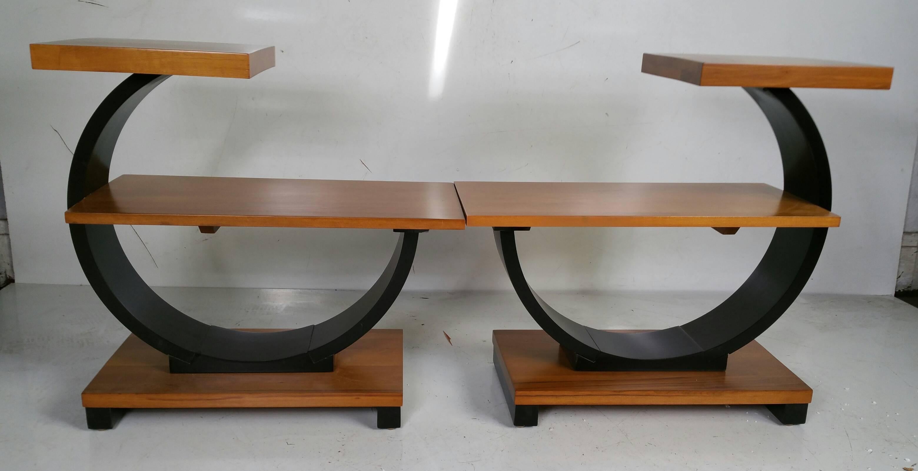 Rare Modernage Half Circle Art Deco Tables In Excellent Condition In Buffalo, NY