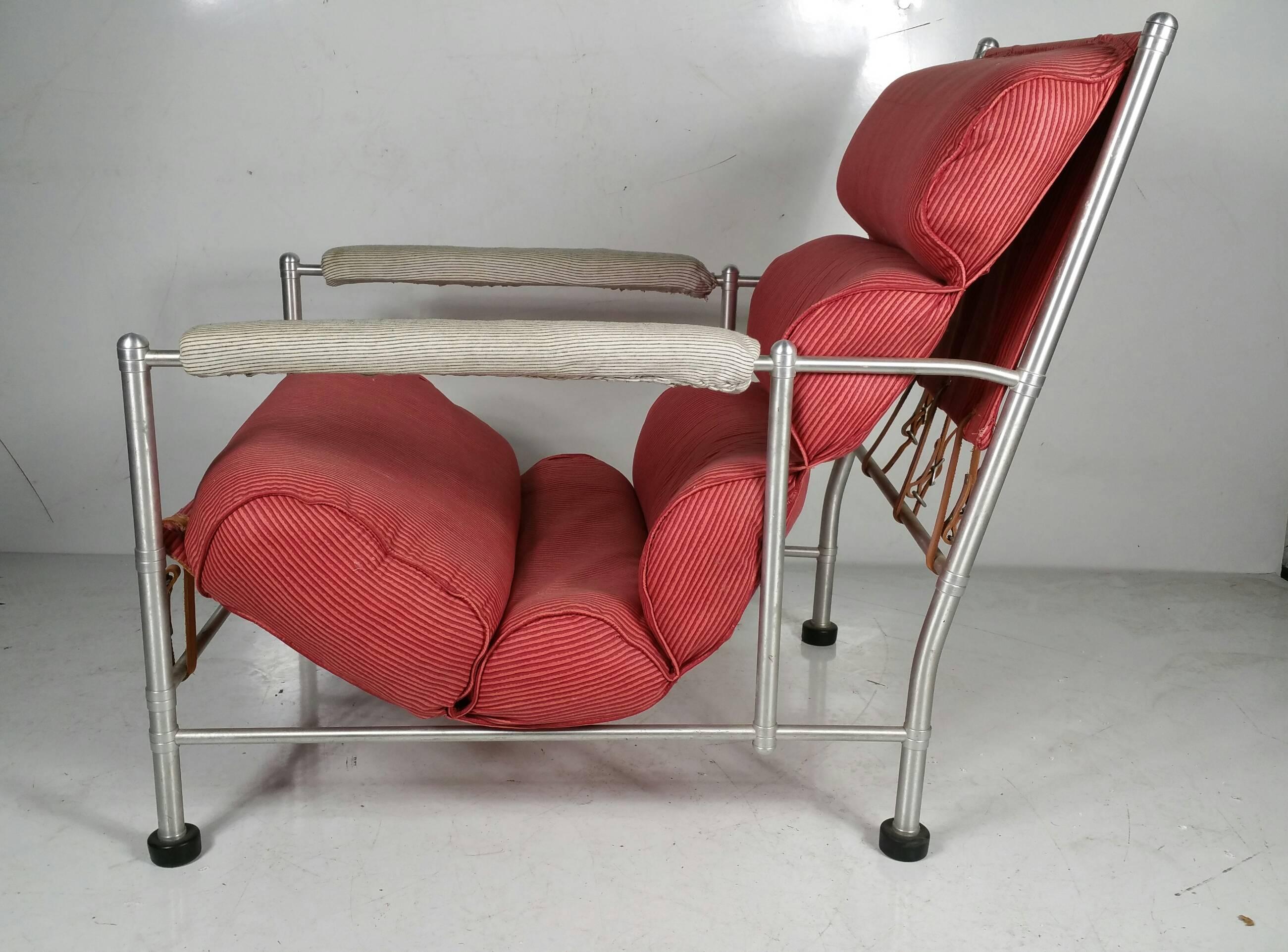 Aluminum Warren McArthur Lounge Chair, Machine Age, Art Deco 